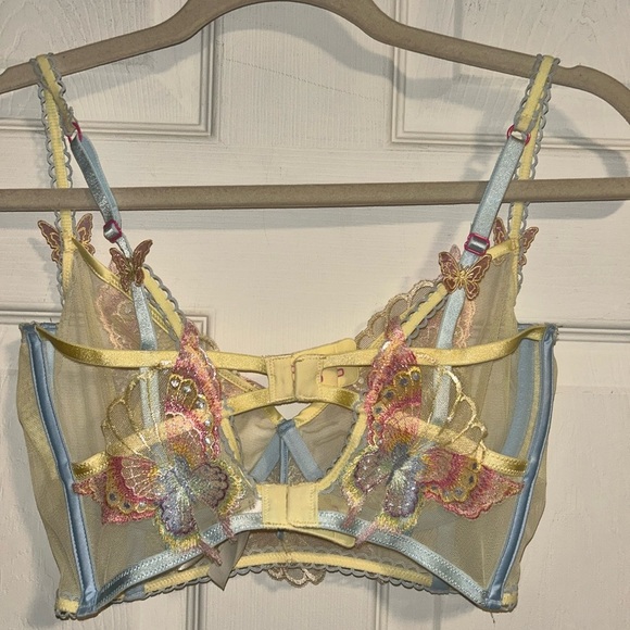 For Love And Lemons Pink and Blue Lace Bra with Delicate Detailing - Picture 5 of 6